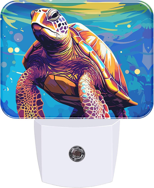 AKKAVNIA Night Light Sea Turtle Plug-in Wall LED Night Lamp with Dusk-to-Dawn Smart