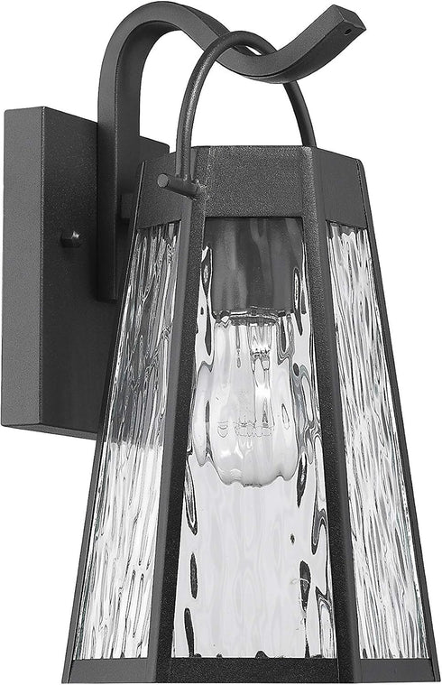 1 12" Industrial Light Textured Black Outdoor Wall Sconce Tall