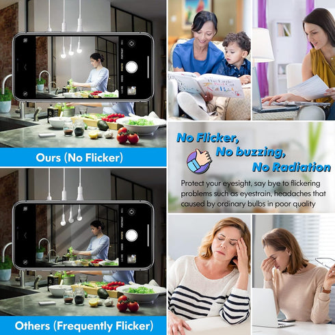 LED Light Bulbs, 150 Watt Equivalent, 2200 Lumen, Daylight White 5000K, E26 Base, 4-Pack.