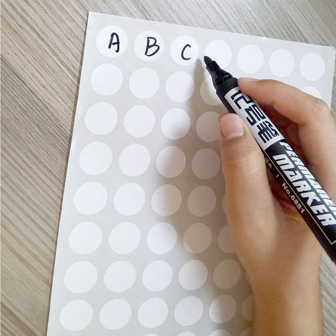 Coding Labels Circle 3/4" Round - 1050pcs Dot Labels for Color Coding, White Stickers