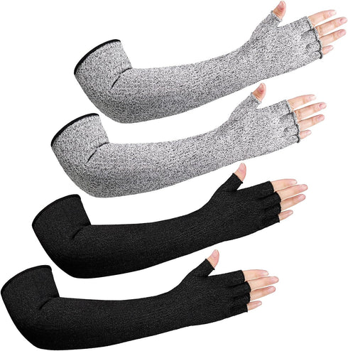 2 Pairs Anti-Cut Protective Arm Sleeves Safety Cut Resistant Gloves