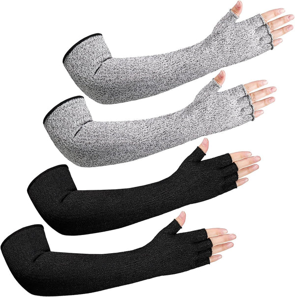 2 Pairs Anti-Cut Protective Arm Sleeves Safety Cut Resistant Gloves