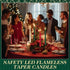6 11'' Baquler Pcs Christmas Flameless Taper Candles Green Red White Battery Operated Candles LED Plastic Flickering
