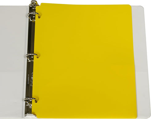C-Line Two-Pocket Heavyweight Poly Portfolio Folder, Box of 25, Yellow (33936-25) with Three-Hole Punch