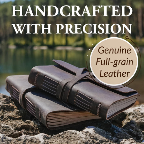 Handmade Leather Journal for Men & Women, 6x8 Inches Full-Grain Vintage Diary for Writing & Notes