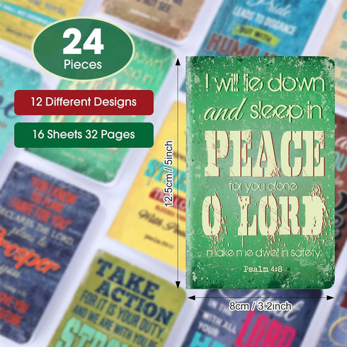 Zonon 24 Pieces Bible Verse Notebook Motivational Notepads Small Pocket Journal Inspirational Notepads Christian Notebooks for Office School Travel Supplies, 3.5 x 5 inch(Bible Verse Style) by Zonon