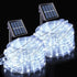 JMEXSUSS 2 Pack 100 LED Solar Rope Lights, 33ft 8 Modes Waterproof