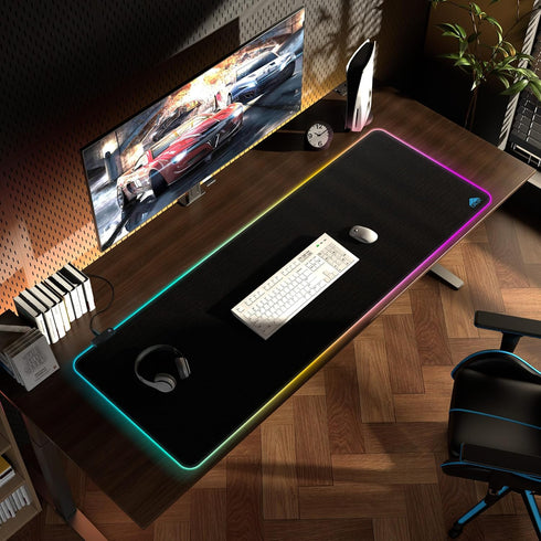 55" 20" 9-Light Cacoy x RGB Gaming Mouse Pad XXL, Large LED Lighting Desk Mat, Mode Keyboard Pad with Non-Slip Rubber