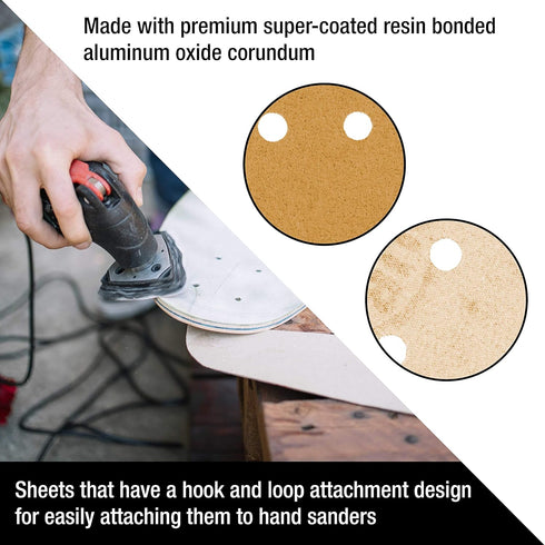 Dura-Gold Premium Triangle Mouse Sanding Sheets, 80 Grit (Box of 24) for Woodworking and Crafting
