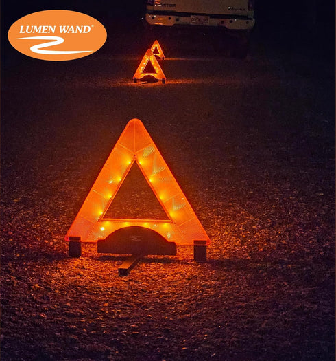 Emergency Warning Triangle by Lumen Wand Store for Road Side Safety, Vehicle Breakdown, Hazard Marking