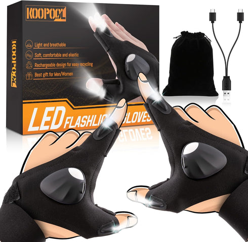 LED Light Gloves for Men - Father's Day Gifts for Dad, Husband, Boyfriend, 1st Father Day Gift Ideas from Kid