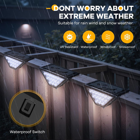 BKBB PPBB (10, Solar Step Lights for Outside, Solar Stair Lights Outdoor Waterproof, Deck Step Lights for Fence, Patio