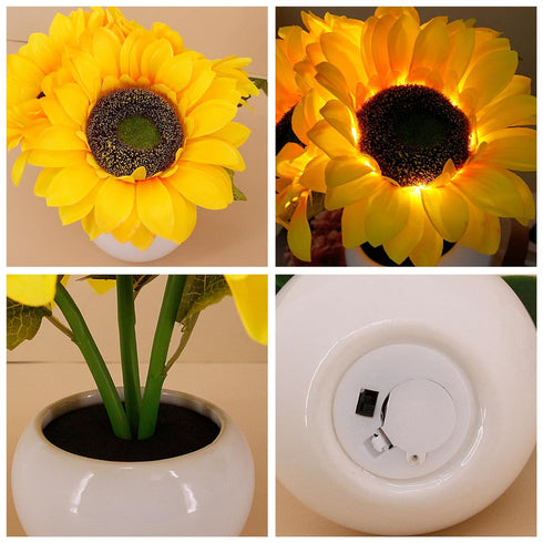 Naimo Sunflower Night Light Rechargeable LED Night Lamp Flower Table Lamp for Bedroom Living Room Birthday Party