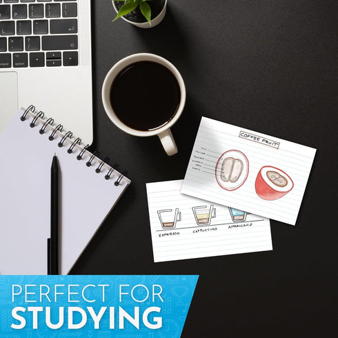Home Advantage 4x6 Ruled Index Cards - 50 Pack Lined Notecards Made with Heavy Duty Cardstock for Flashcards