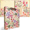 Binditek 3 Ring Binder, 1 Inch Round Ring with 5-Tab Dividers, 2 Interior Pockets, Floral Design, 175 Sheet Capacity