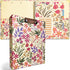 Binditek 3 Ring Binder, 1 Inch Round Ring with 5-Tab Dividers, 2 Interior Pockets, Floral Design, 175 Sheet Capacity