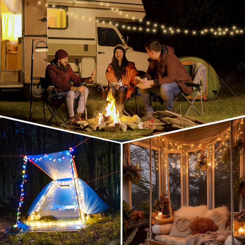 Sutaig 4 1 8 Modes(72.2Ft), 30s Solar Camping String Lights, in Outdoor Camping Lantern with Lighting Quick Recovery