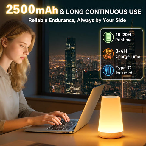 2 Pack Dimmable 13 5 Auxmir LED Night Light Bedside Lamp Touch and Remote Control Tabletop RGB Colors Changing
