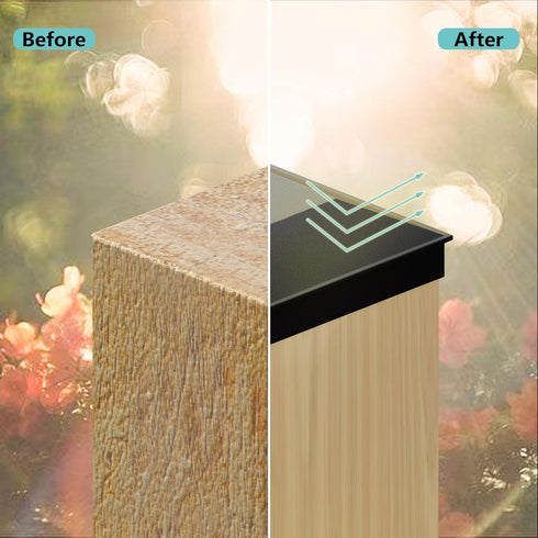 6X6 Post Caps for 5.5inx5.5in Wood Fence Post, Durable PP Plastic Cover with Mounting Screws, 4 Pcs, Black