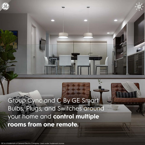 Cync GE Smart Remote, Wire-Free, Battery-Powered, White Tones Control, Bluetooth Remote