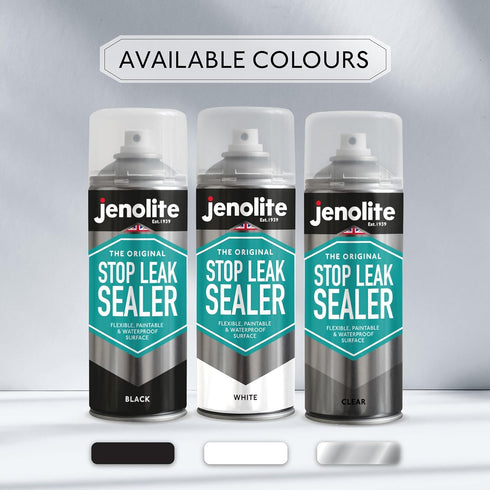 JENOLITE Stop Leak Sealer Spray, Waterproof Sealant, Fills, Seals & Stops Leaks, WHITE, 400ml