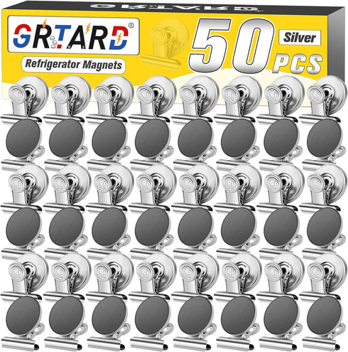 Magnetic Clips 50 Pack, Stainless Steel, 1.2 Inch, Perfect for Home, Office, School Use, Photo Displays