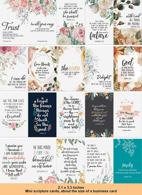 Dessie 60 Mini Prayer Cards with Assorted Bible Verses - Perfect Inspirational Christian Gift for Women’s Bible Studies