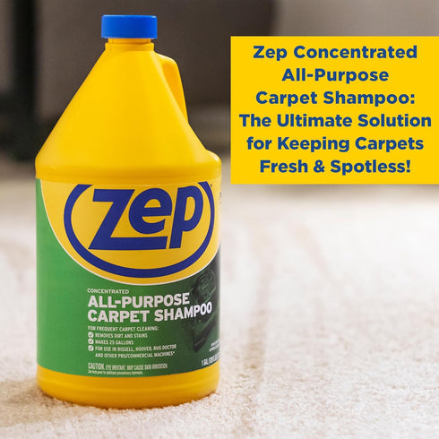 1 2) ZUCEC128 Zep All-Purpose Carpet Shampoo Concentrate Cleaner - Gallon (Case of - Professional Formula Removes Dirt