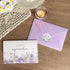 Set 50, 4x6In Funeral Thank You Cards with Envelopes, of Purple Watercolor Butterfly Floral Design Message Inside