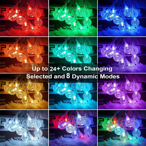 24 15FT 30 OMIKA Battery Operated String Lights, Color Changing LED Battery Operated Christmas Lights with Remote