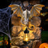 Dragon Tree Hugger Garden Statue - Resin Dragon Figurine Wall Hanger Sculptures Decor with Solar Lantern Lights