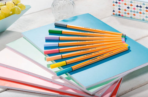 STABILO Fineliner point 88, Wallet of 18 Assorted Colors