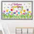 Tulip Bulletin Board Set, Mother's Day Classroom Decorations with Floral Bee Birds Butterfly Paper-Cuts for Spring Decor