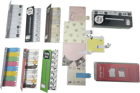 Cutepaper - Mini Lovely Cats Bookmark Sticky Notes, 720 Pages Colorful Memo Pad, Cute Animals Sticky Page Flags Gift