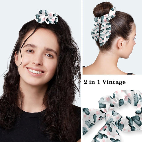 CHENZZZZ Red Blooming Rose Flowers Black Working Cap with Scrunchy and Ribbon Tie for Women, Long Hair