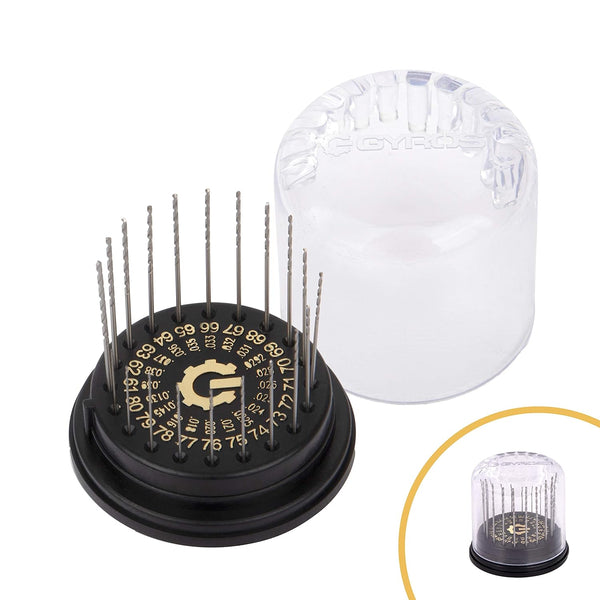 GYROS Mini Twist Drill Bit Set, 20 PCS #61 to #80, High-Speed Steel, Dome Storage Case