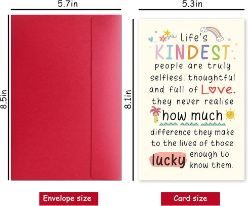 Bewoow Appreciation Card, Lifes Kindest People Heartfelt Thank You Card for Selfless, Thoughtful, Loving Individuals