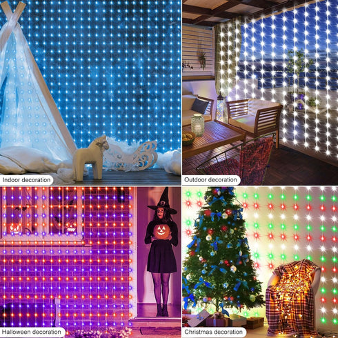 5050 8Ft 6Ft 144LED LumBelle Smart Curtain Lights RGB Built in Chip, Color Changing Curtain Lights with Music Sync APP