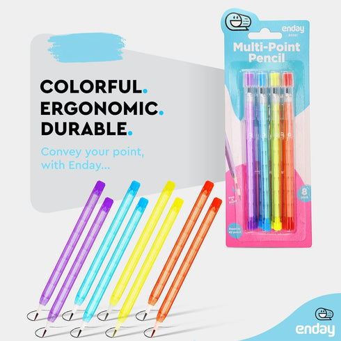 Emraw No 2 HB Translucent Pencils, Multipoint Non-Sharpening Stackable Pencil with Matching Eraser (Pack of 16)