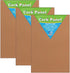 Flipside Products Cork Panel, 12.5" x 26", Pack of 3 for Bulletin Board Use