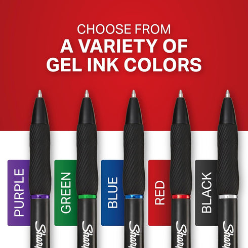 Sharpie S-Gel Gel Pens - Black Ink Drawing Pens for Journaling Coloring, Bold Point (1.0mm) 12 Count