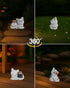 5-Inch GoGnome Solar Cat Garden Statue with Butterfly Light Outdoor Resin Figurine for Yard, Patio, Balcony Gifts