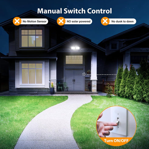 3200LM 32W 6500K IP66 2 Onforu Flood Lights Outdoor, LED Security Light Switch Controlled, Waterproof Outdoor Lights