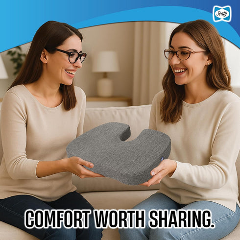 Tailbone Sealy Memory Foam Seat Cushion for Car and Office Chairs Pain Relief, Posture Support, and Comfort for Home