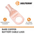 SELTERM 25pcs 8 AWG Battery Lugs, Heavy Duty Copper Wire Ring Terminals, 3/8" Stud, Electrical Cable Ends