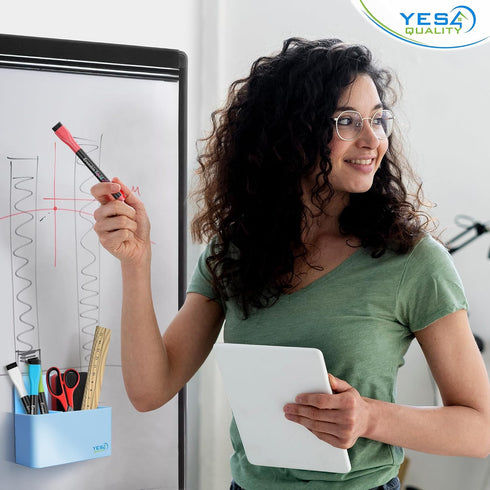 YES4QUALITY 2 Magnetic Pen Holder with Strong Magnetic Back & Compartments, Dry Erase Marker Holder for Whiteboard