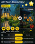 IP65 4 Pack, 7-Stems Neporal Garden Solar Lights Outdoor Waterproof Dusk to Dawn Golden Solar Flowers, Bigger Solar