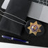 Thinp Badge Holder, Security Badge Holder Security Guard Cowhide Universal Holders Belt Clip,Metal Clip and Chain