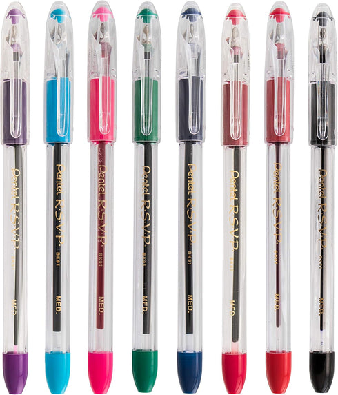 Pentel RSVP Ballpoint Pen, 1.0mm Medium Line, Violet Ink, 72pk Canister (BK91PC72V)