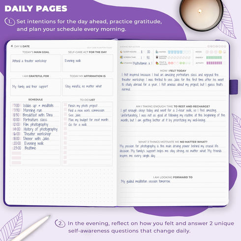 A5 Clever Fox Self-Care Journal Daily Reflection Notebook Mental Health & Personal Development Planner, Meditation